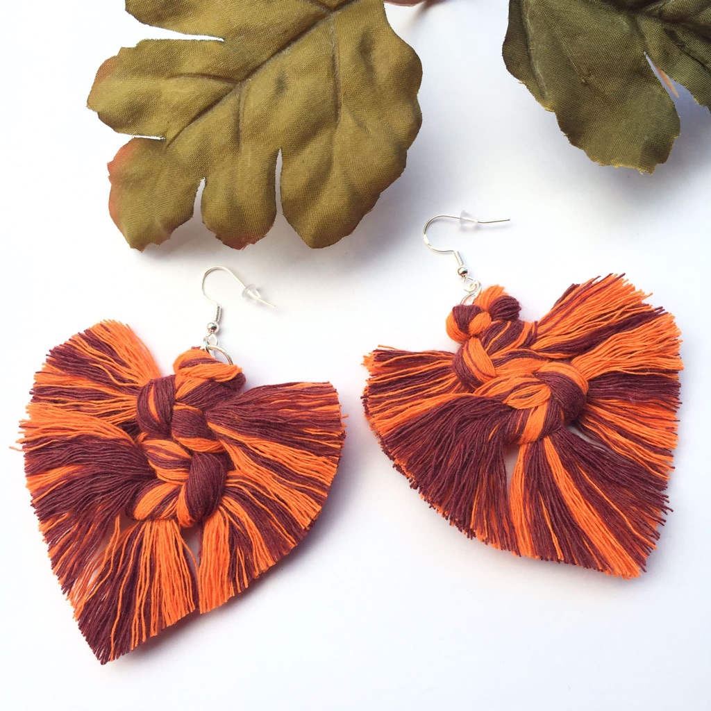 Fall Macrame Earrings